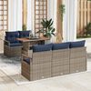 vidaXL Ensemble de canapé de jardin 6 pcs gris et bleu marine