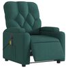 vidaXL Fauteuil inclinable de massage électrique vert foncé tissu