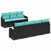vidaXL Ensemble de canap&eacute; de jardin 8 pcs Noir et turquoise