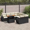 vidaXL Salon de jardin 9 pcs avec coussins noir r&eacute;sine tress&eacute;e