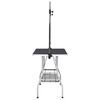 vidaXL Table de toilettage réglable de chiens avec 2 boucles et panier