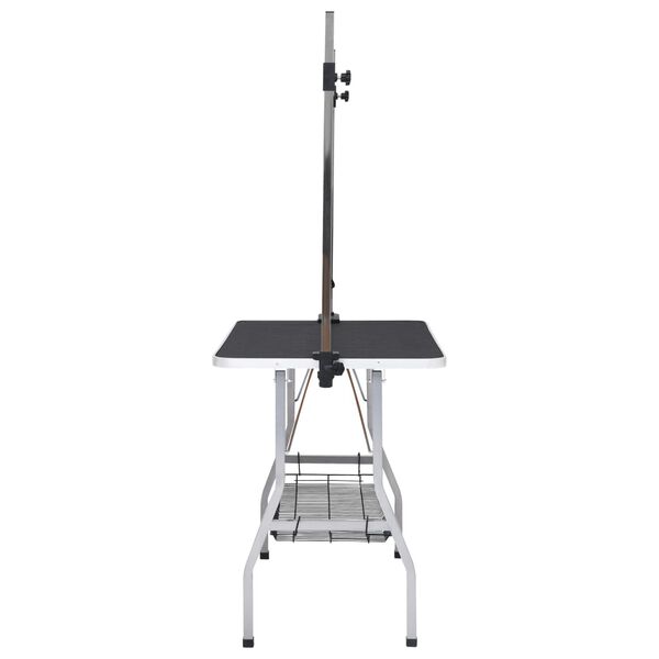 vidaXL Table de toilettage réglable de chiens avec 2 boucles et panier