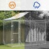 vidaXL Chenil d'ext&eacute;rieur pour chiens avec toit argent&eacute; 3x1,5x2,5 m