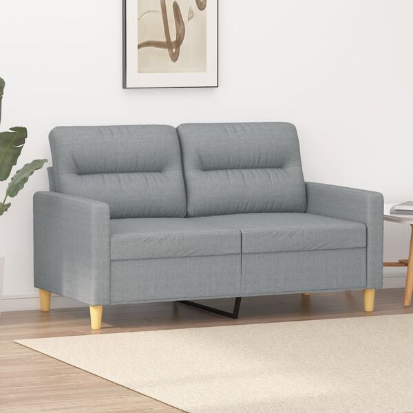 vidaXL Canap&eacute; &agrave; 2 places Gris clair 120 cm Tissu