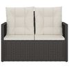 vidaXL Banc de jardin avec coussins Noir 105 cm Résine tressée