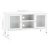 vidaXL Meuble TV Blanc 105x35x52 cm Acier et verre