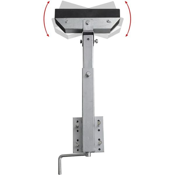 Set de 2 supports &agrave; barre inclinable 63 - 88 cm pour remorque &agrave; bateau