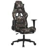 vidaXL Chaise de jeu de massage repose-pied Noir et camouflage Tissu