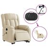 vidaXL Fauteuil inclinable de massage &eacute;lectrique cr&egrave;me tissu