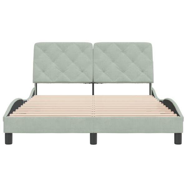 vidaXL Cadre de lit sans matelas gris clair 137x190 cm velours