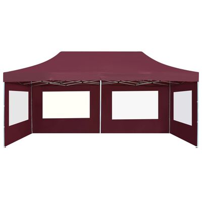 vidaXL Tente de réception pliable avec parois Aluminium 6x3 m Bordeaux