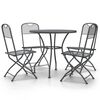 vidaXL Ensemble &agrave; manger de jardin 5 pcs Maille M&eacute;tal Anthracite