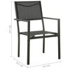 vidaXL Chaises de jardin lot de 4 Textil&egrave;ne et acier Noir anthracite
