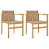 vidaXL Chaises de jardin lot de 2 beige r&eacute;sine tress&eacute;e et bois massif