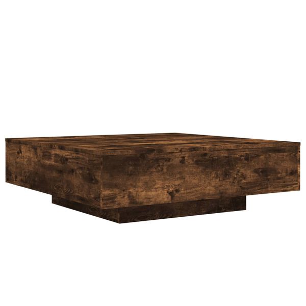 vidaXL Table basse ch&ecirc;ne fum&eacute; 100x100x31 cm bois d'ing&eacute;nierie