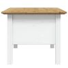 vidaXL Table basse BODO blanc et marron 100x55x46cm bois de pin massif