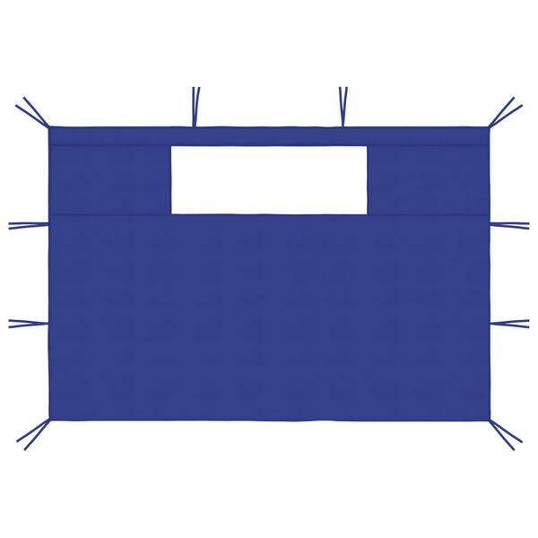 vidaXL Parois lat&eacute;rales de belv&eacute;d&egrave;re avec fen&ecirc;tres 2 pcs Bleu
