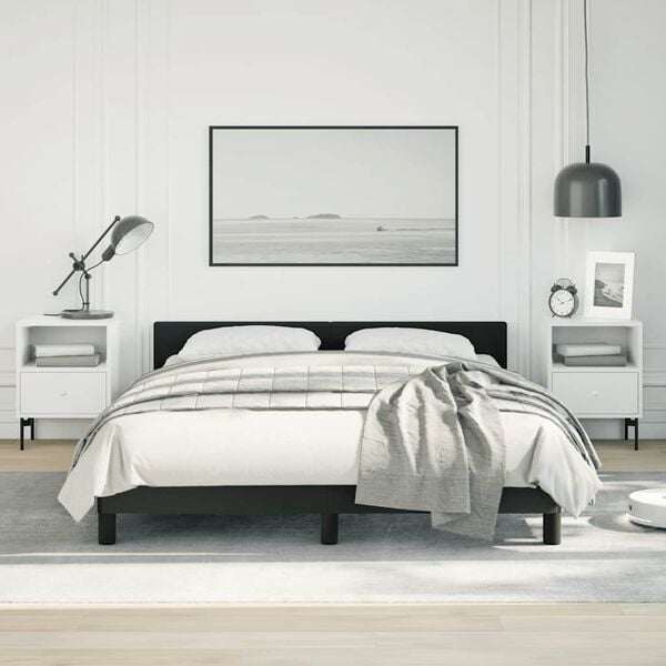 vidaXL Cadre de lit sans matelas noir similicuir