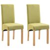 vidaXL Chaises &agrave; manger lot de 2 vert tissu