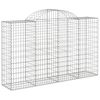 vidaXL Paniers &agrave; gabions arqu&eacute;s 2 pcs 200x50x120/140 cm Fer galvanis&eacute;