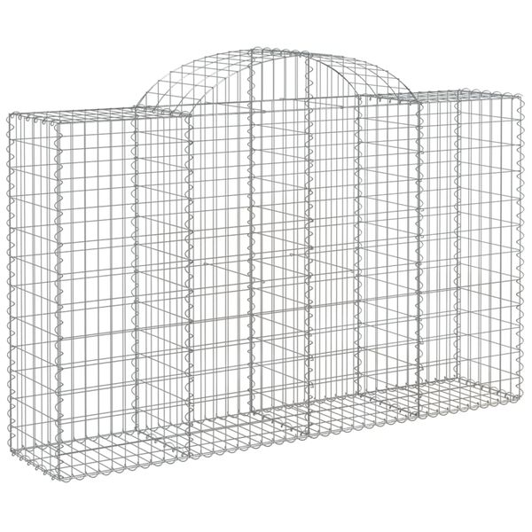 vidaXL Paniers &agrave; gabions arqu&eacute;s 2 pcs 200x50x120/140 cm Fer galvanis&eacute;
