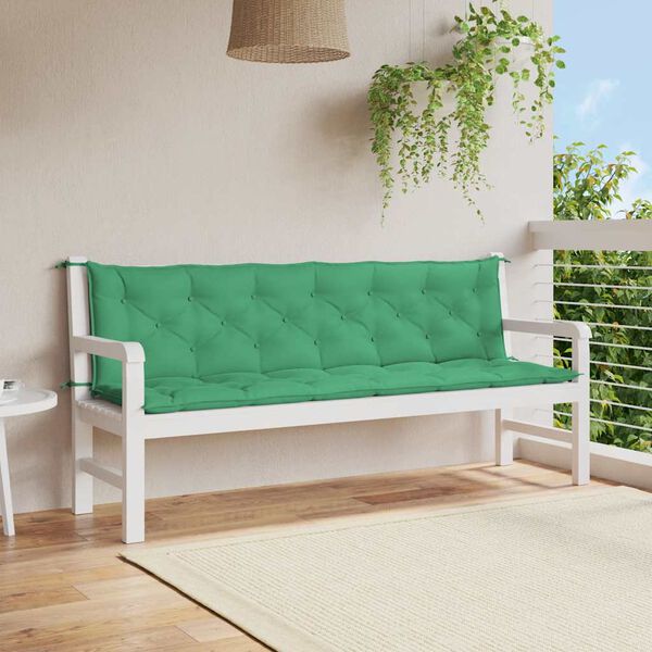 vidaXL Coussin de banc de jardin vert 200x(50+50)x7 cm tissu oxford