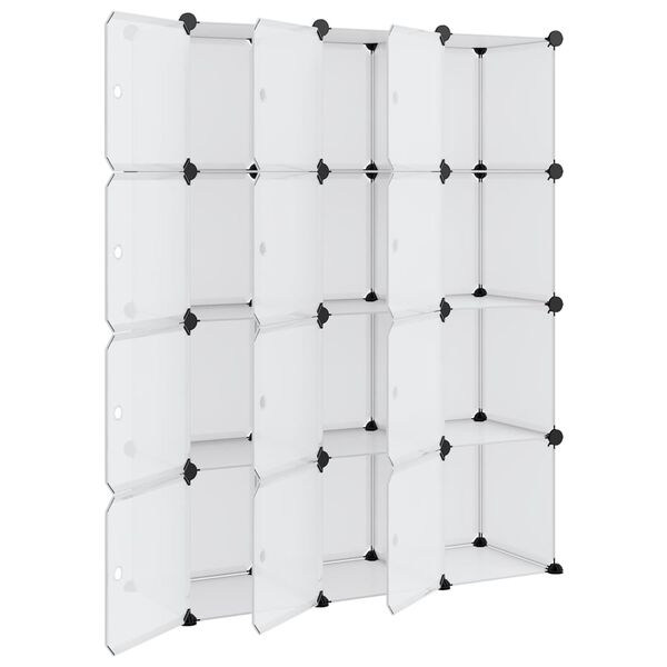 vidaXL Organiseur de rangement en cube avec 12 cubes et portes en PP transparent