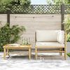 vidaXL Salon de jardin 2 pcs avec coussins blanc crème Bambou