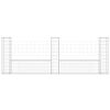 vidaXL Panier de gabion en forme de U avec 3 poteaux Fer 260x20x100 cm