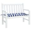 vidaXL Coussin de banc de jardin rayures bleues et blanches 100x50x7cm