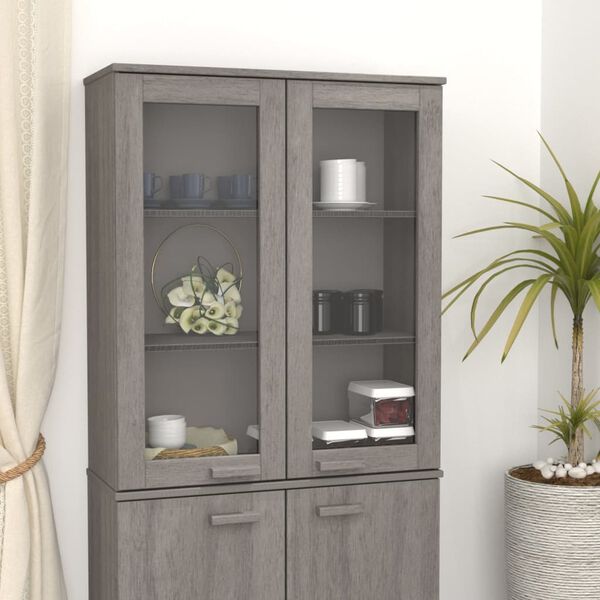 vidaXL Dessus de buffet HAMAR Gris clair 85x35x100 cm Bois de pin
