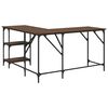 vidaXL Bureau chêne marron 139x139x75 cm bois d'ingénierie