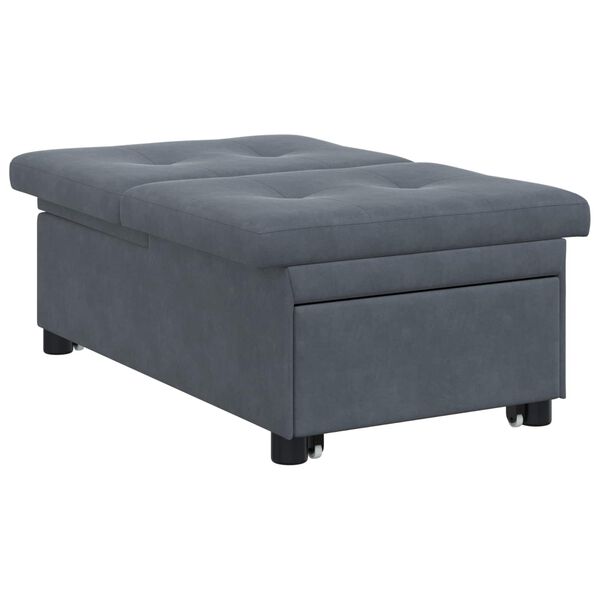 vidaXL Canap&eacute;-Lit Gris fonc&eacute; 194 x 67 x 82 cm Velours