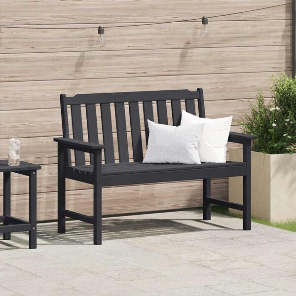 vidaXL Banc de jardin Noir 120 x 59 x 88 cm HDPE