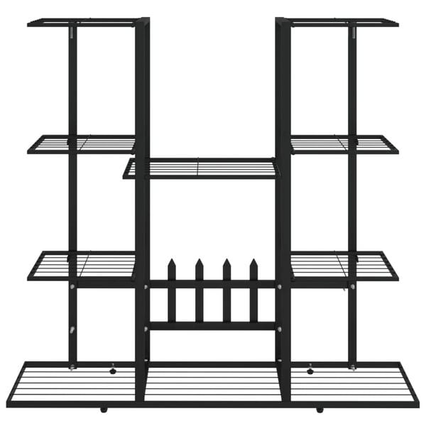 vidaXL Support à plantes 94,5x25x89 cm Noir Fer