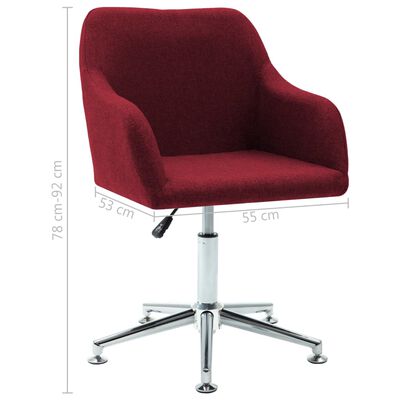 vidaXL Chaises pivotantes à manger lot de 4 rouge bordeaux tissu