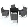 vidaXL Ensemble &agrave; manger de jardin coussins 5pcs R&eacute;sine tress&eacute;e Gris