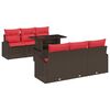 vidaXL Ensemble de canapé de jardin 7 pcs Marron Poly rotin