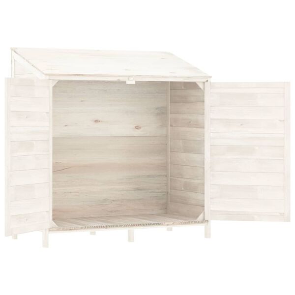 vidaXL Remise de jardin Blanc 102x52x112 cm Bois de sapin solide