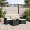 vidaXL Salon de jardin 5 pcs avec coussins noir r&eacute;sine tress&eacute;e