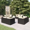 vidaXL Salon de jardin 8 pcs avec coussins R&eacute;sine tress&eacute;e Noir