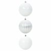 vidaXL Ensemble de Boules de No&euml;l XXL 3 pcs Blanc Plastique