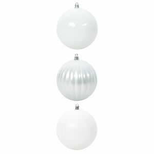 vidaXL Ensemble de Boules de No&euml;l XXL 3 pcs Blanc Plastique