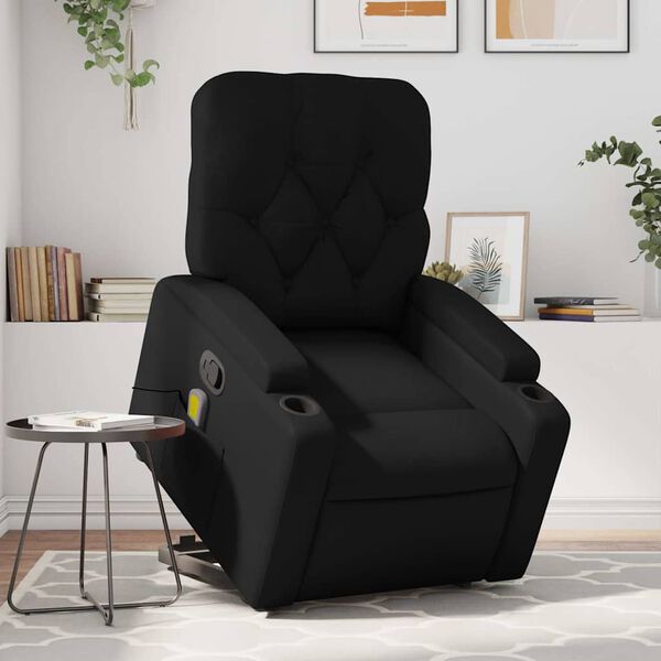 vidaXL Fauteuil inclinable de massage noir similicuir