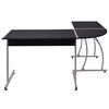 vidaXL Bureau d'angle en forme de L Noir