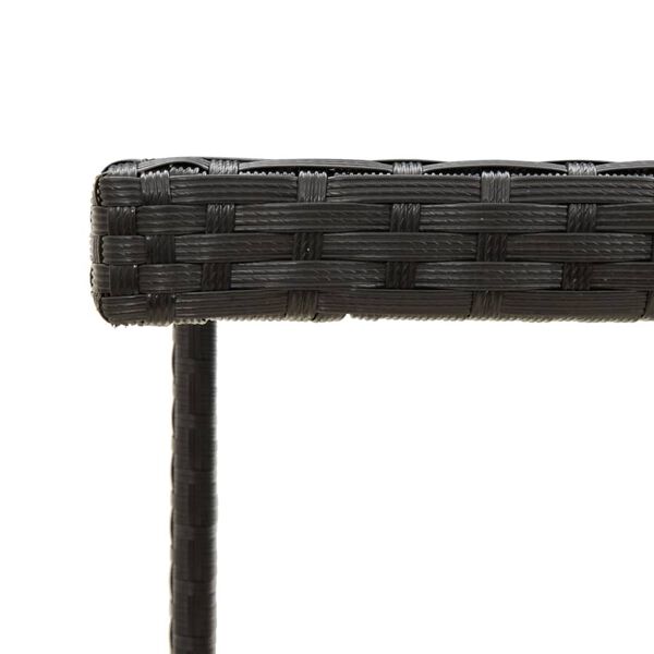 vidaXL Table de jardin Noir 109x107x74 cm R&eacute;sine tress&eacute;e et verre