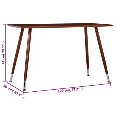 vidaXL Table de salle à manger Marron 120x60x74 cm MDF