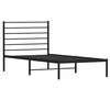 vidaXL Cadre de lit m&eacute;tal sans matelas avec t&ecirc;te de lit noir 100x200cm