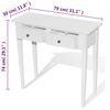 vidaXL Table de console et coiffeuse avec 2 tiroirs Blanc