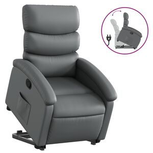 vidaXL Fauteuil inclinable gris similicuir
